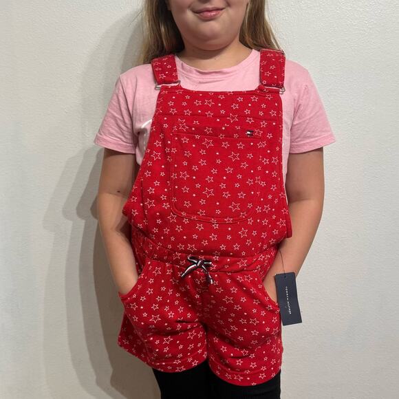 Tommy Hilfiger Red Stars Overalls Sz XL NWT - Picture 1 of 14